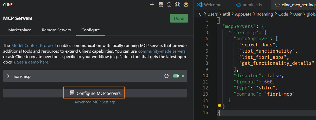 Using Fiori MCP Server in VSCode with Cline or GitHub CoPilot – SAPDEV.EU